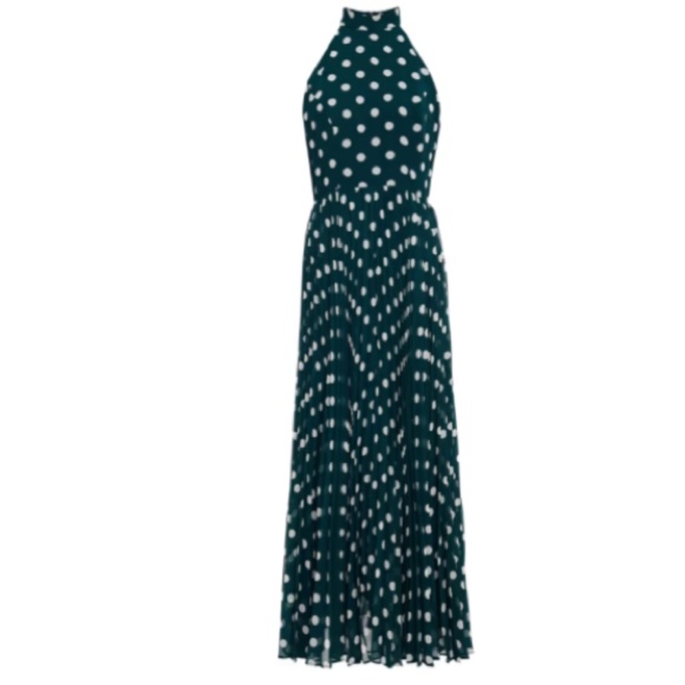 Zimmermann sunray pleated polka-dot chiffon maxi dress